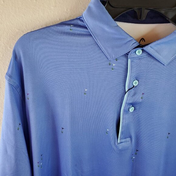 HEAD Golf Mens Blue Printed John Wave Runner Polo - Picture 4 of 13